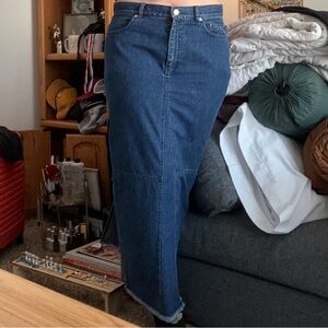 Ralph Lauren Maxi Dark Wash Denim Skirt